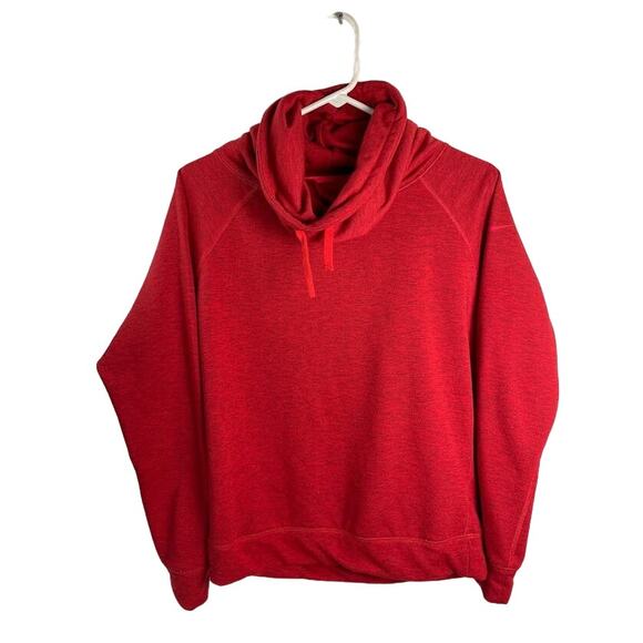 Nike Red Sweatshirt Womens Small Cowl Neck Long Sleeve Pullover Athletic Top - Picture 1 of 12
